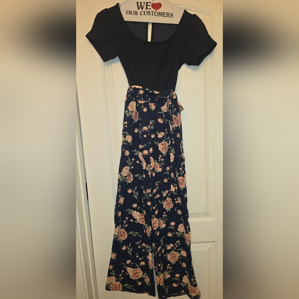 Navy Blue With Pink Jumpsuit